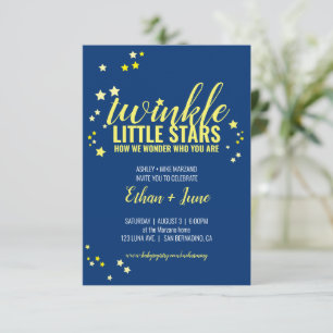 Invitation baby shower jumeaux petite étoile ou SIP & SEE