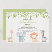 Invitation Baby shower Jungle (Devant / Derrière)