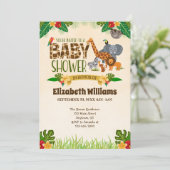 Invitation Baby shower Jungle (Debout devant)