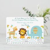Invitation Baby Shower Jungle (Garçon) (Debout devant)