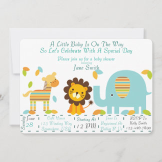 Invitation Baby Shower Jungle (Garçon)