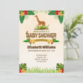 Invitation Baby shower Jungle Giraffe (Debout devant)