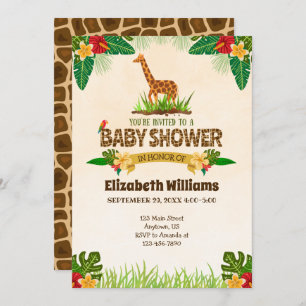 Invitation Baby shower Jungle Giraffe