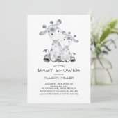 Invitation Baby shower Jungle Giraffe (Debout devant)