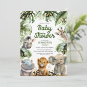 Invitation Baby shower Jungle Safari (Debout devant)