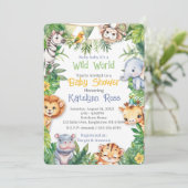 Invitation Baby shower Jungle Safari (Debout devant)
