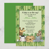 Invitation Baby shower Jungle Safari (Devant / Derrière)