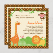 Invitation Baby shower Jungle Safari (Devant / Derrière)