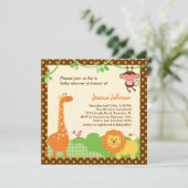 Invitation Baby shower Jungle Safari (Debout devant)