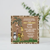 Invitation Baby shower Jungle Safari (Debout devant)
