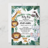 Invitation Baby shower Jungle Safari Animaux (Devant)
