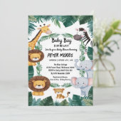 Invitation Baby shower Jungle Safari Animaux (Debout devant)