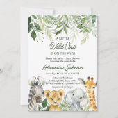 Invitation Baby shower Jungle Safari Animaux (Devant)