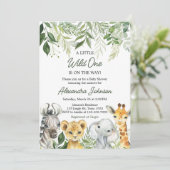 Invitation Baby shower Jungle Safari Animaux (Debout devant)