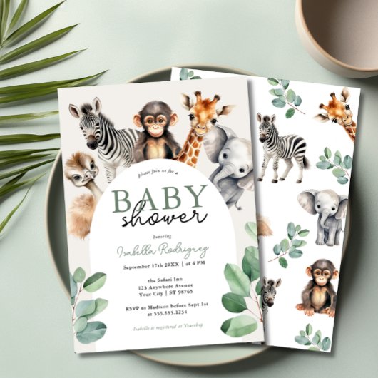 Invitation Baby shower Jungle Safari Boy