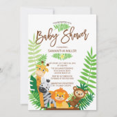 Invitation Baby shower Jungle Safari moderne (Devant)