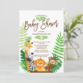 Invitation Baby shower Jungle Safari moderne (Debout devant)