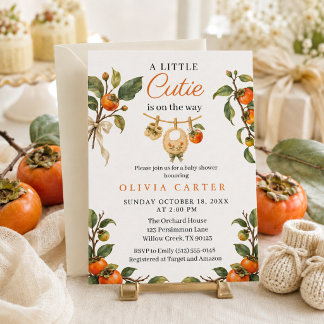 Invitation Baby Shower Kaki Little Cutie