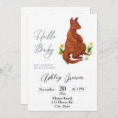 Invitation Baby shower Kangaroo (Devant / Derrière)