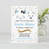 Invitation Baby shower Kitty Cat Boys (Debout devant)