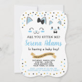 Invitation Baby shower Kitty Cat Boys (Devant)