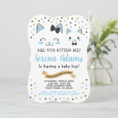 Invitation Baby shower Kitty Cat Boys (Debout devant)