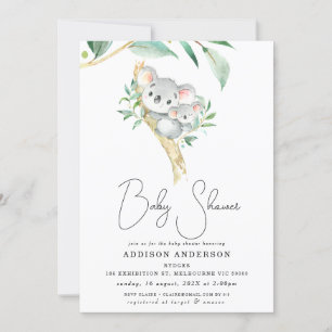 Invitation Baby shower Koala Bear Et Joey Foliage