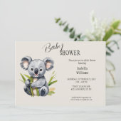 Invitation Baby shower Koala Bébé mignon (Debout devant)