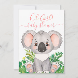 Invitation Baby shower Koala Jungle Aquarelle