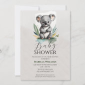 Invitation Baby shower Koala simple (Devant)