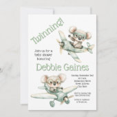 Invitation Baby shower Koala Twin | Neutre entre l (Devant)