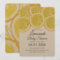 Invitation Baby Shower Kraft Limonade Citron Abstr