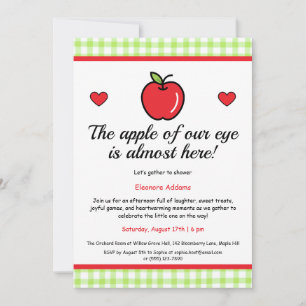 Invitation Baby shower "La pomme de notre oeil"