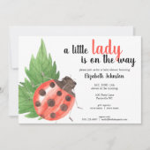 Invitation Baby shower Ladybug de l'aquarelle (Devant)