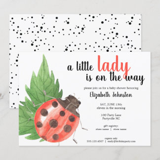 Invitation Baby shower Ladybug de l'aquarelle