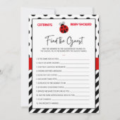 Invitation Baby shower Ladybug - Nom modifiable, 5x7 (Devant)