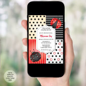 Invitation Baby shower Ladybug | Pois rouge et noir