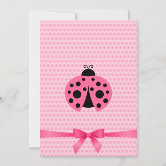 Invitation Baby shower Ladybug rose mignon (Dos)