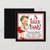 Invitation Baby Shower Ladybug Rouge (Devant / Derrière)