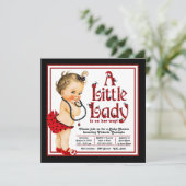 Invitation Baby Shower Ladybug Rouge (Debout devant)