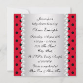 Invitation Baby Shower Ladybug Rouge (Dos)