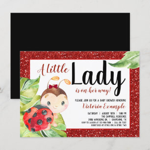 Invitation Baby Shower Ladybug Rouge et Noir