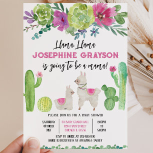 Invitation Baby Shower Lama