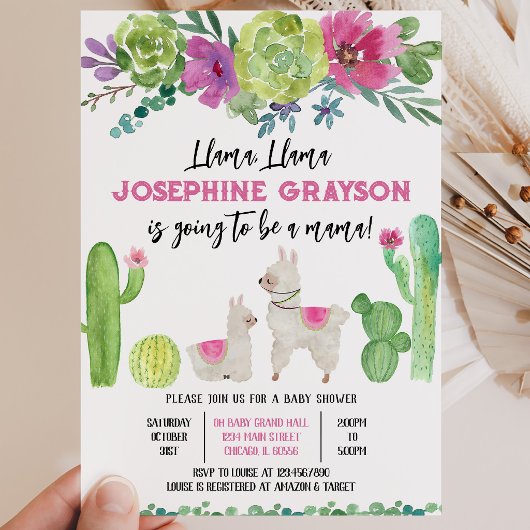 Invitation Baby Shower Lama