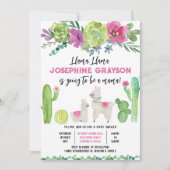Invitation Baby Shower Lama (Devant)