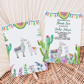 Invitation Baby Shower Lama Cactus