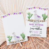 Invitation Baby Shower Lama Violet