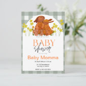 Invitation Baby shower lapin (Debout devant)