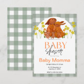 Invitation Baby shower lapin (Devant / Derrière)