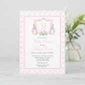 Invitation Baby shower lapin (Debout devant)